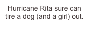 Hurricane Rita sure can tire a dog (and a girl) out.
